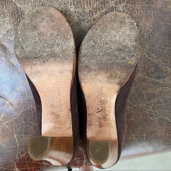 MICHAEL KORS suede peep toe platform pumps 8 1/2M - Picture 6 of 7